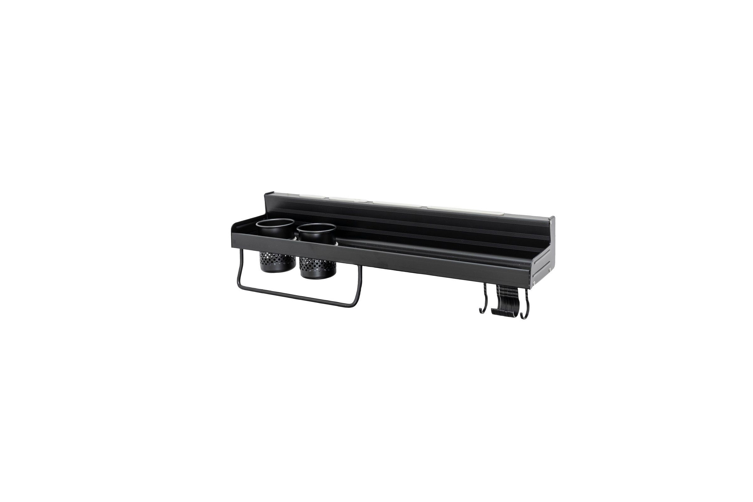 SOSmart24 Gewürzregal SOSmart24 PURE BLACK 60 cm Gewürzregal mit 10 Haken Aluminium - Schwarz - NORDIC STYLE, Küche, Regal, hängend, Küchenregal, Regalsystem, 1-tlg.