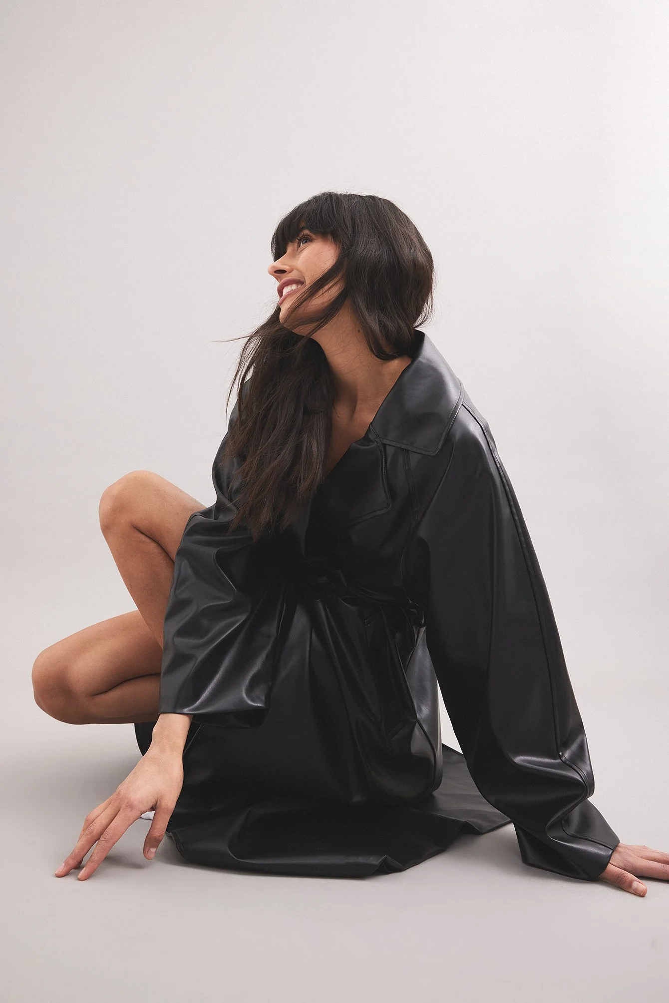 Oversize-Trenchcoat aus PU