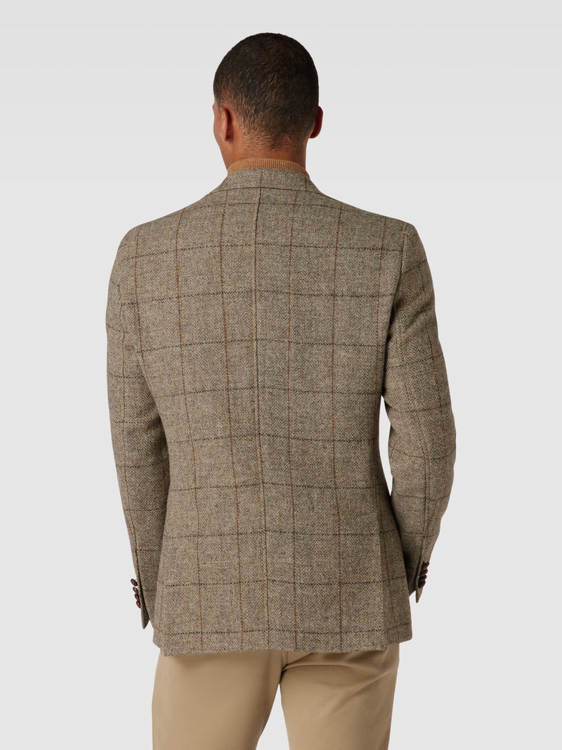 Regular Fit Sakko mit Tartan-Karo Modell 'Theo' in beige