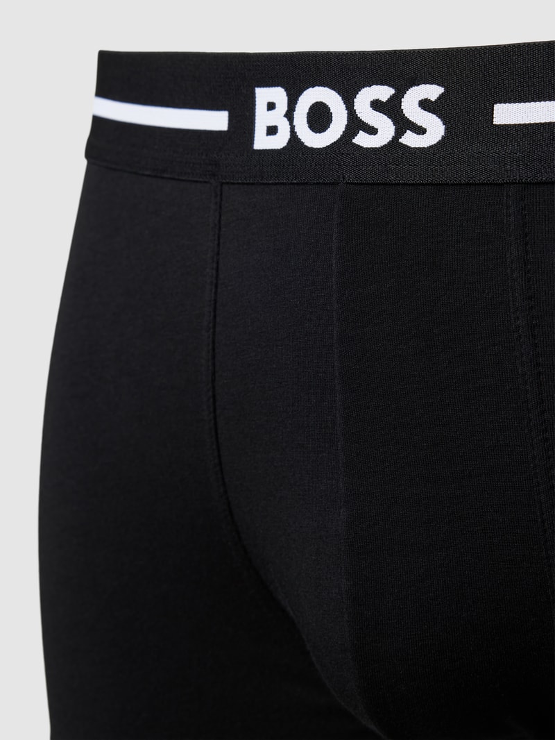 Trunks mit elastischem Label-Bund im 3er-Pack in schwarz