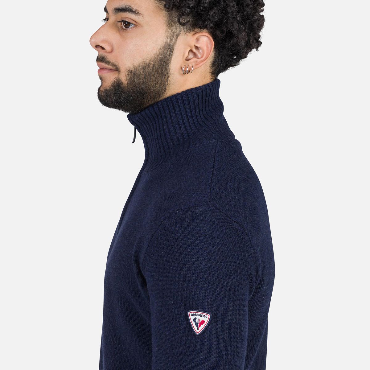 Herrenstrickpullover mit halblangem Reißverschluss Signature