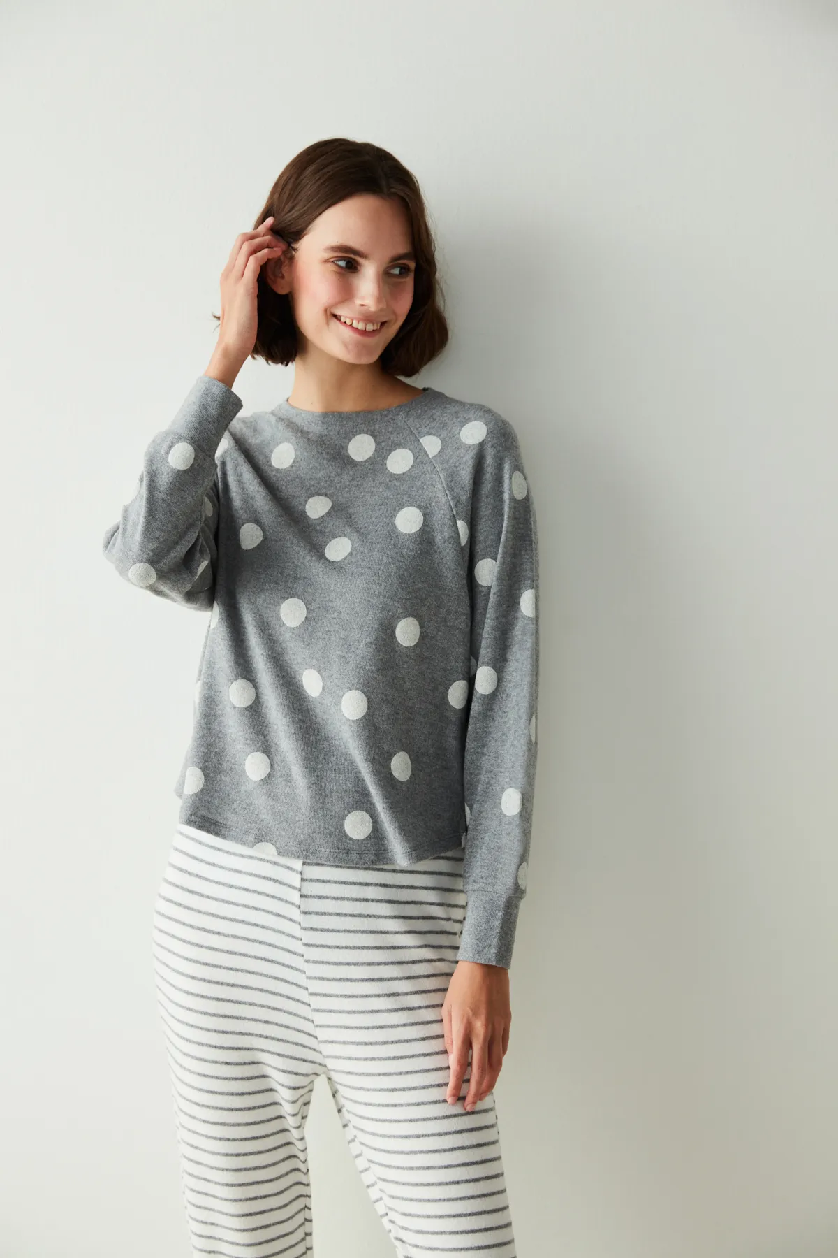 Penti  Pyjamaoberteil - Grau - Print