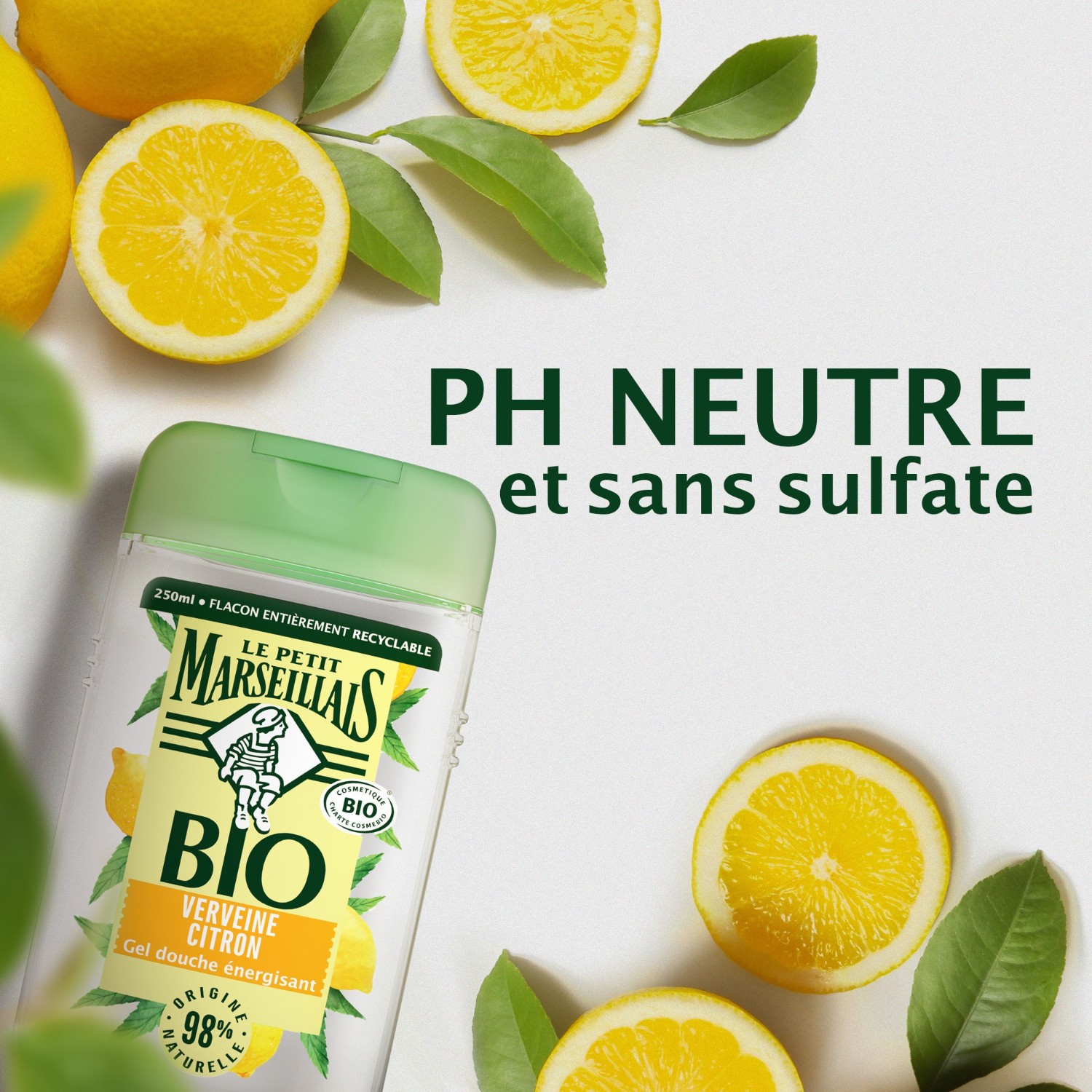 Le Petit Marseillais Organic Energizing Shower Gel[[,]] med nøytral pH[[,]] Sitron Verbena[[,]]