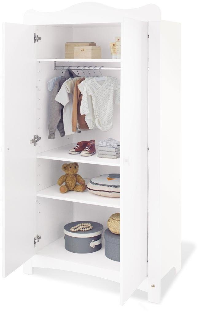 Pinolino® Babyzimmer-Komplettset Florentina, (Set, 4-St., Kinderbett, Kleiderschrank, Wickelkommode, Regalaufsatz), mit Kinderbett, Kleiderschrank und Wickelkommode; Made in Europe