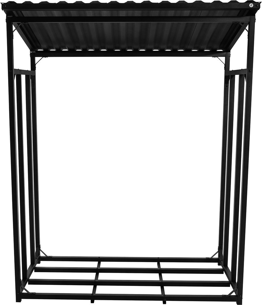 Heidenfeld Kaminholzregal Brennholzregal BR100, BxTxH:135x70x165 cm, (Kaminholzregal für außen und innen, Wetterbeständig, Welldach, 1-St., Max. Belastung 2250 kg, Stahl, Stoß- und Kratzfest), Stahl Feuerholzregal Holzstapelhilfe Holzunterstand Kamin