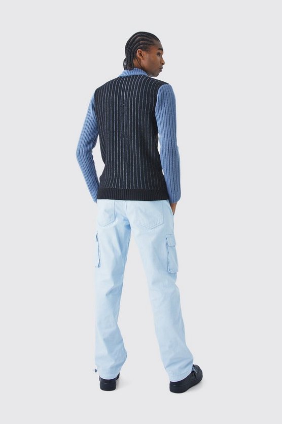 Lockere Cargo-Hose mit Print und Saum-Detail