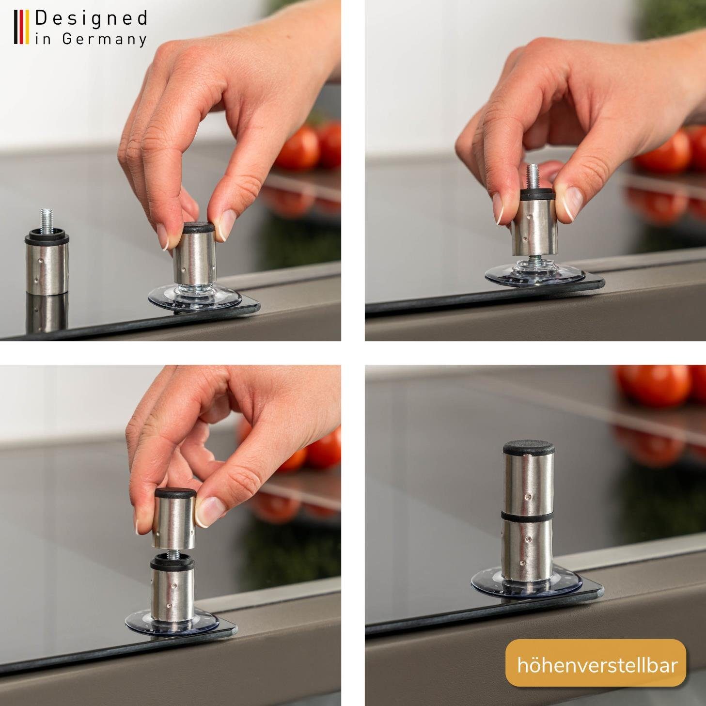 bremermann Herd-Abdeckplatte bremermann Herdabdeckplatte, 2er Set, Sicherheitsg, Edelstahl, Kunststoff, Glas, (Set)