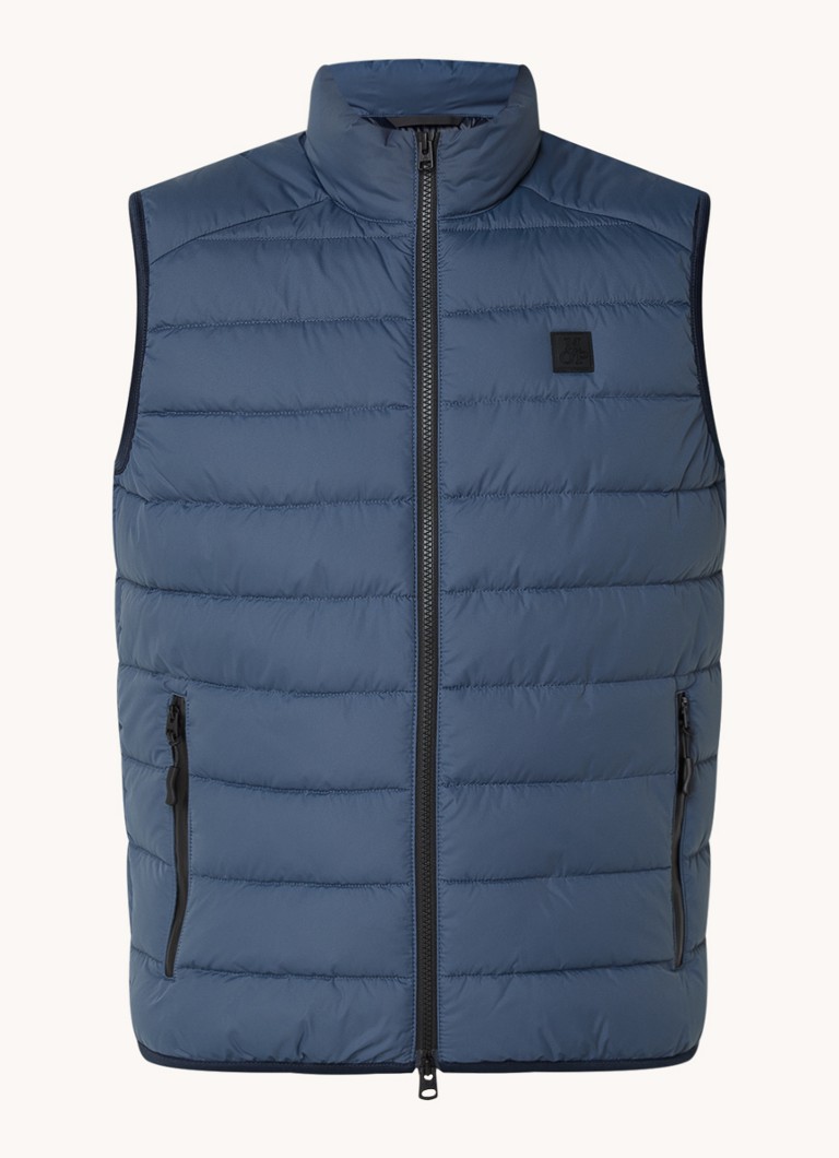 Marc O'Polo prešívaná vesta s logom a vreckami na zips