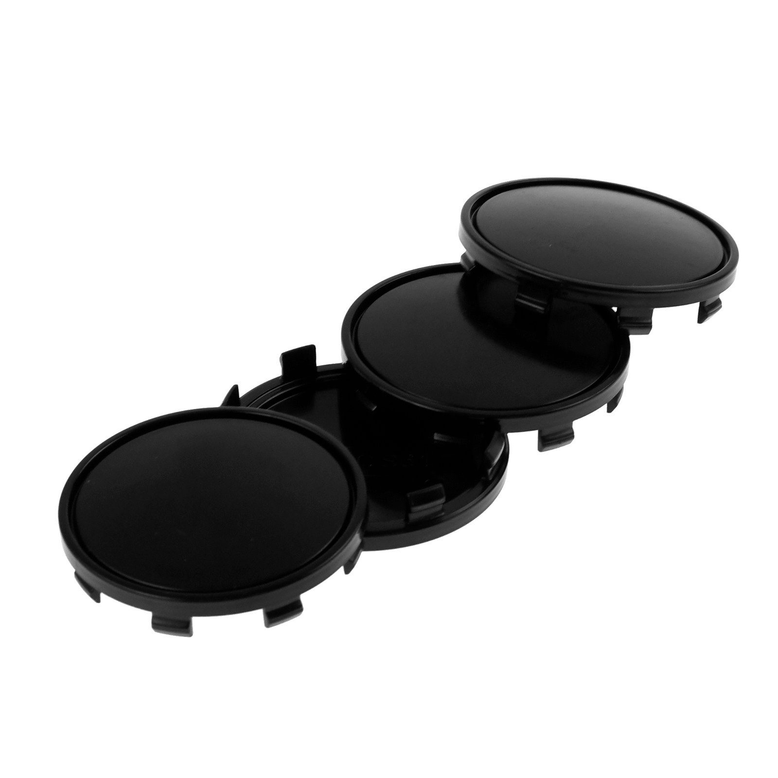 RKC Radkappe 4x 61mm Nabenkappen Radnaben Kappen Schwarz Gewölbt für AUDI