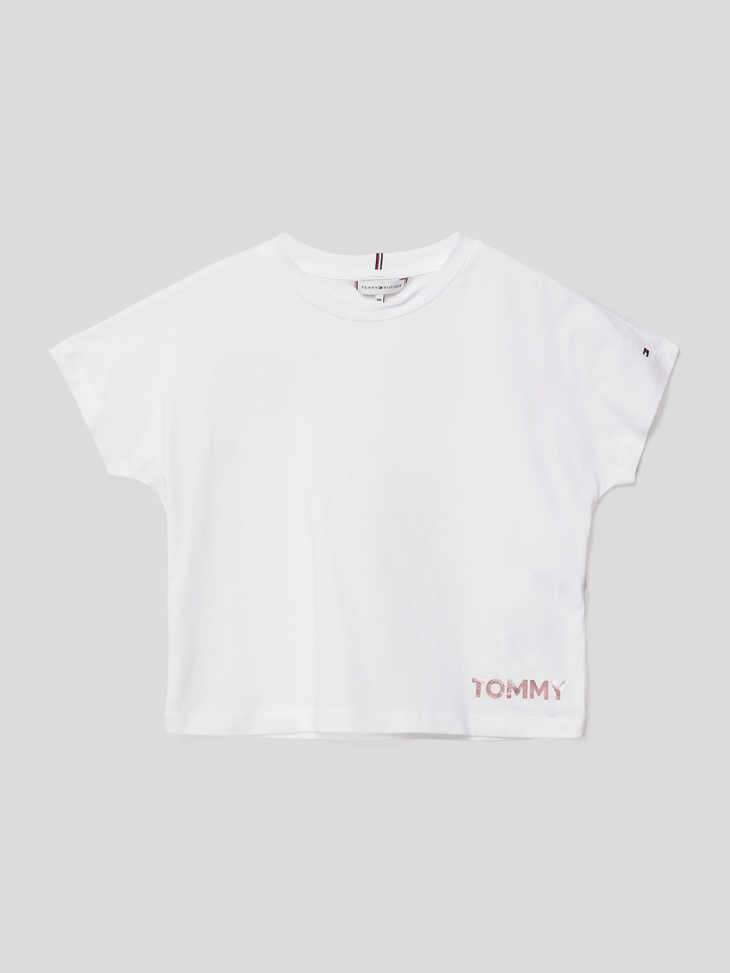 T-Shirt mit Brand-Schriftzügen in weiß
