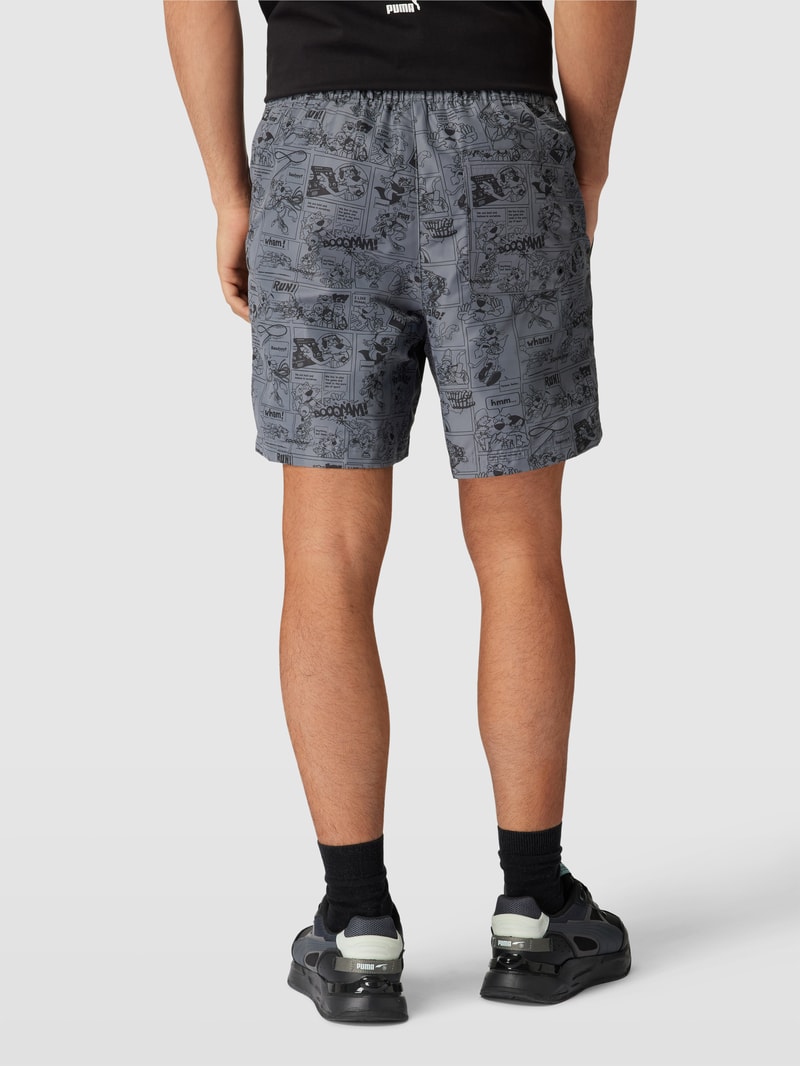 Shorts mit Allover-Print Modell 'CLASSICS SUPER' in schwarz