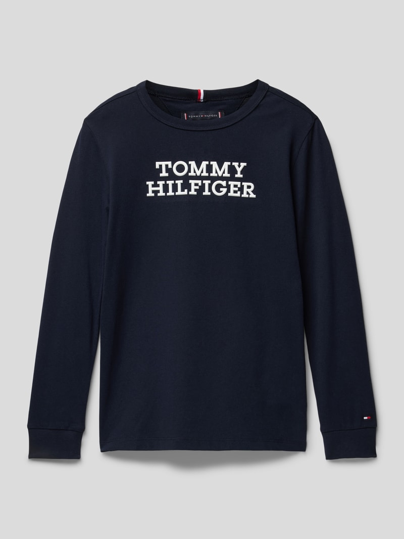 Longsleeve mit Label-Detail in marineblau