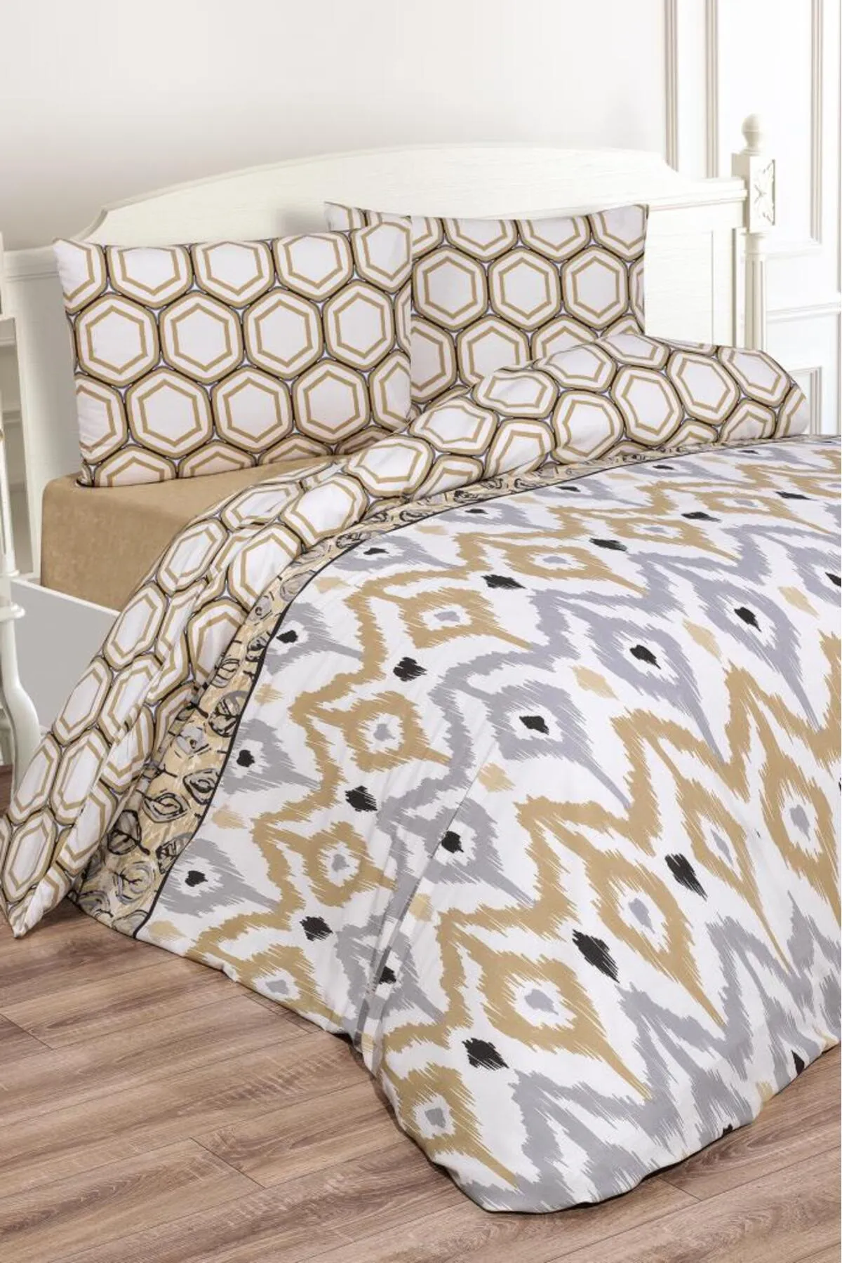 Çeyiz Diyarı  Viona Bettwäsche-Set für Doppelbett, Braun