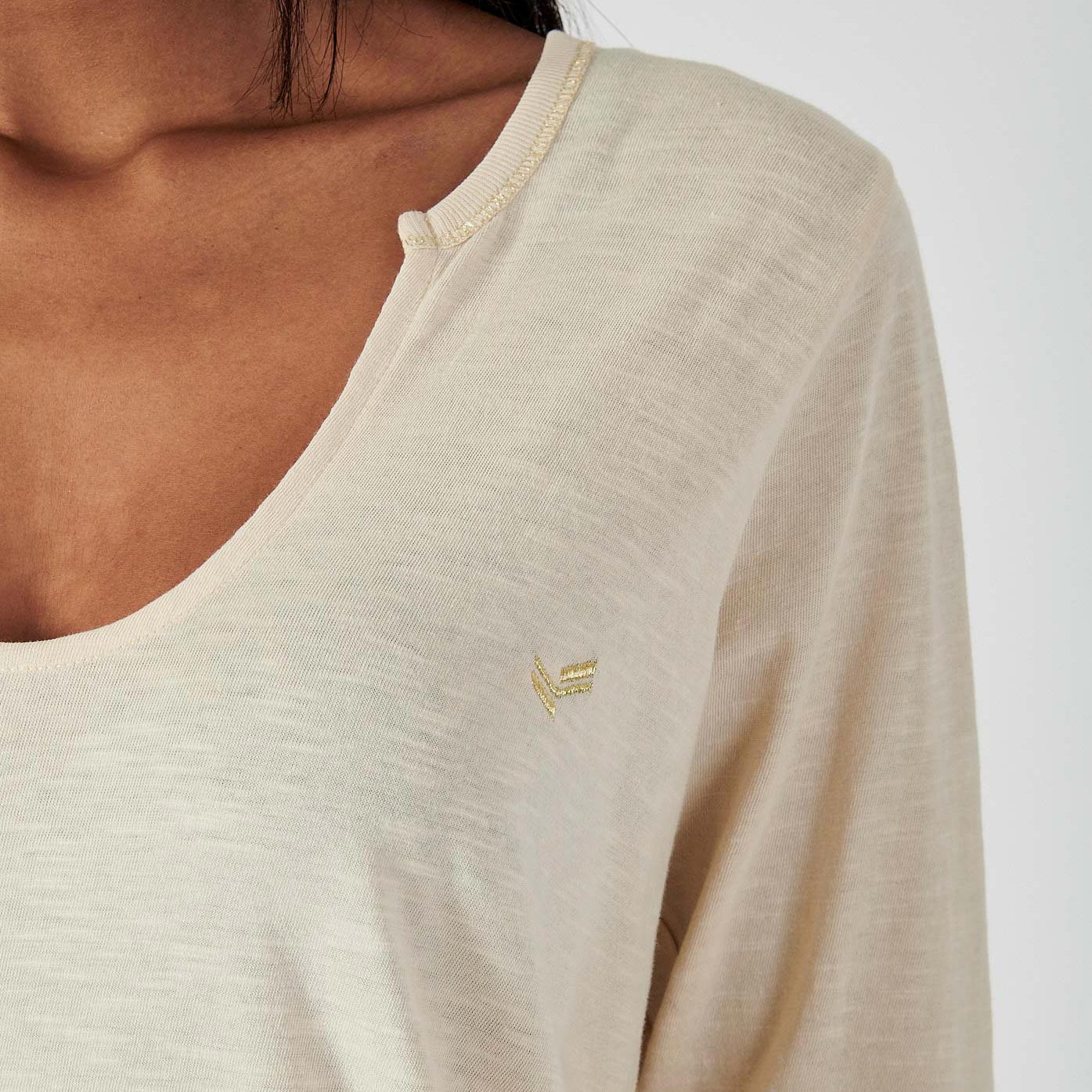 FLORO  T-shirt écru Femme 100% coton