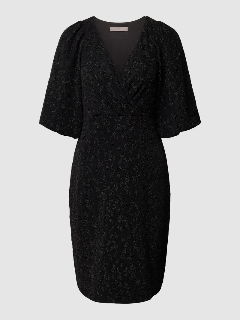 Minikleid mit V-Ausschnitt in schwarz