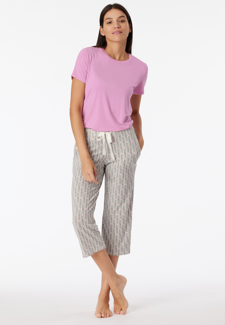 Loungehose 3/4-lang Modal Grafikprint multicolor - Mix+Relax