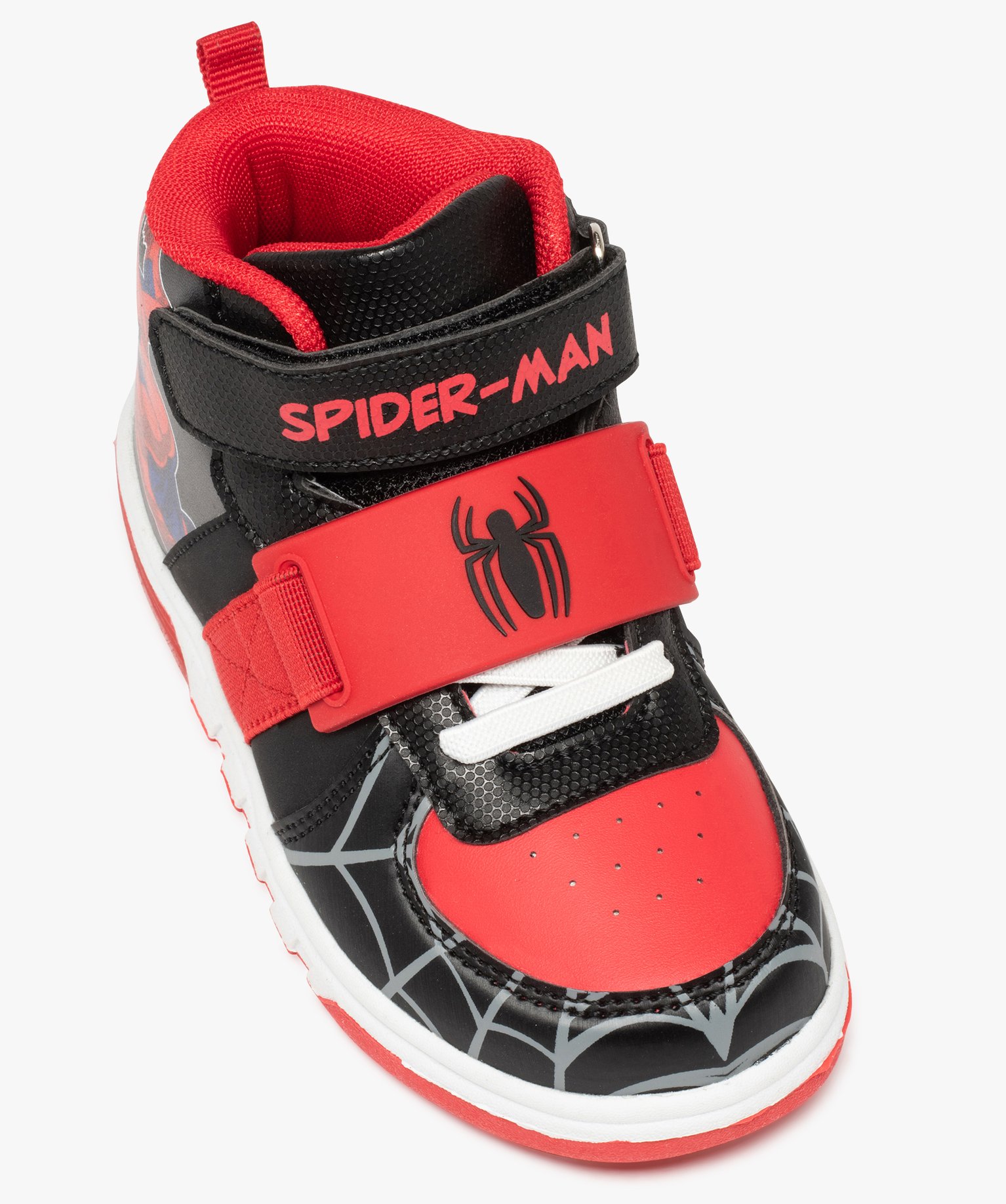 Baskets Garçon mid-cut à semelle lumineuse – SpiderMan noir | GEMO