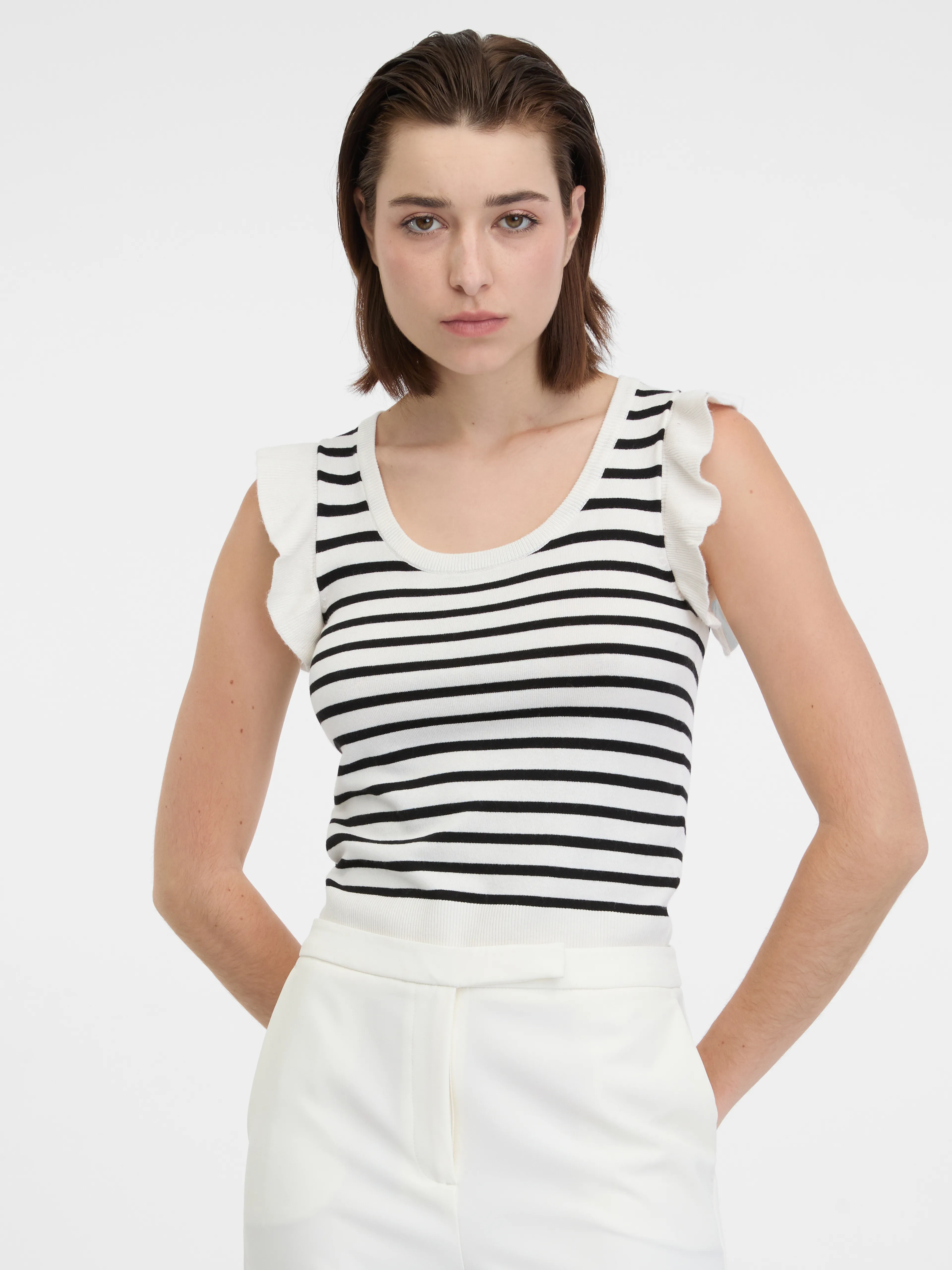 Schwarz-weiß gestreiftes Damen-T-Shirt ORSAY