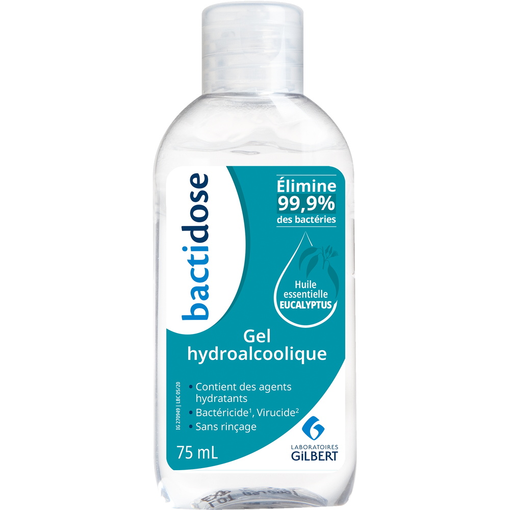 bactidose Gel hydro 75 mL Parfum Eucalyptus Gel Hydroalcoolique