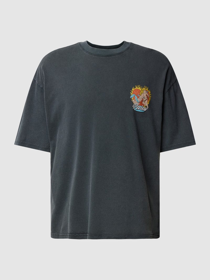 T-Shirt mit Label-Print in schwarz