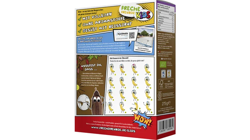 Freche Freunde Bio Bobs Schoko Chips Kakao & Banane 275 g