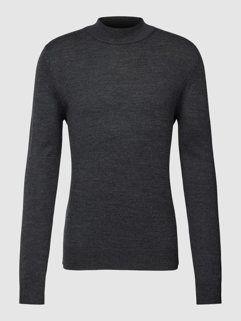 Strickpullover mit Rollkragen in anthrazit meliert