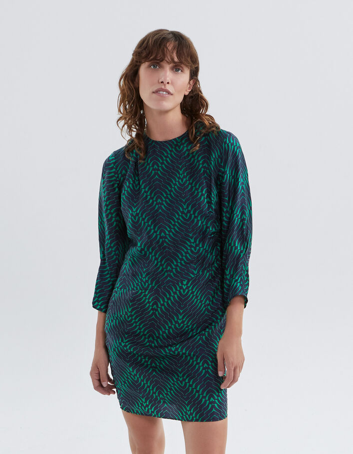 Robe marine à imprimé géométrique Femme