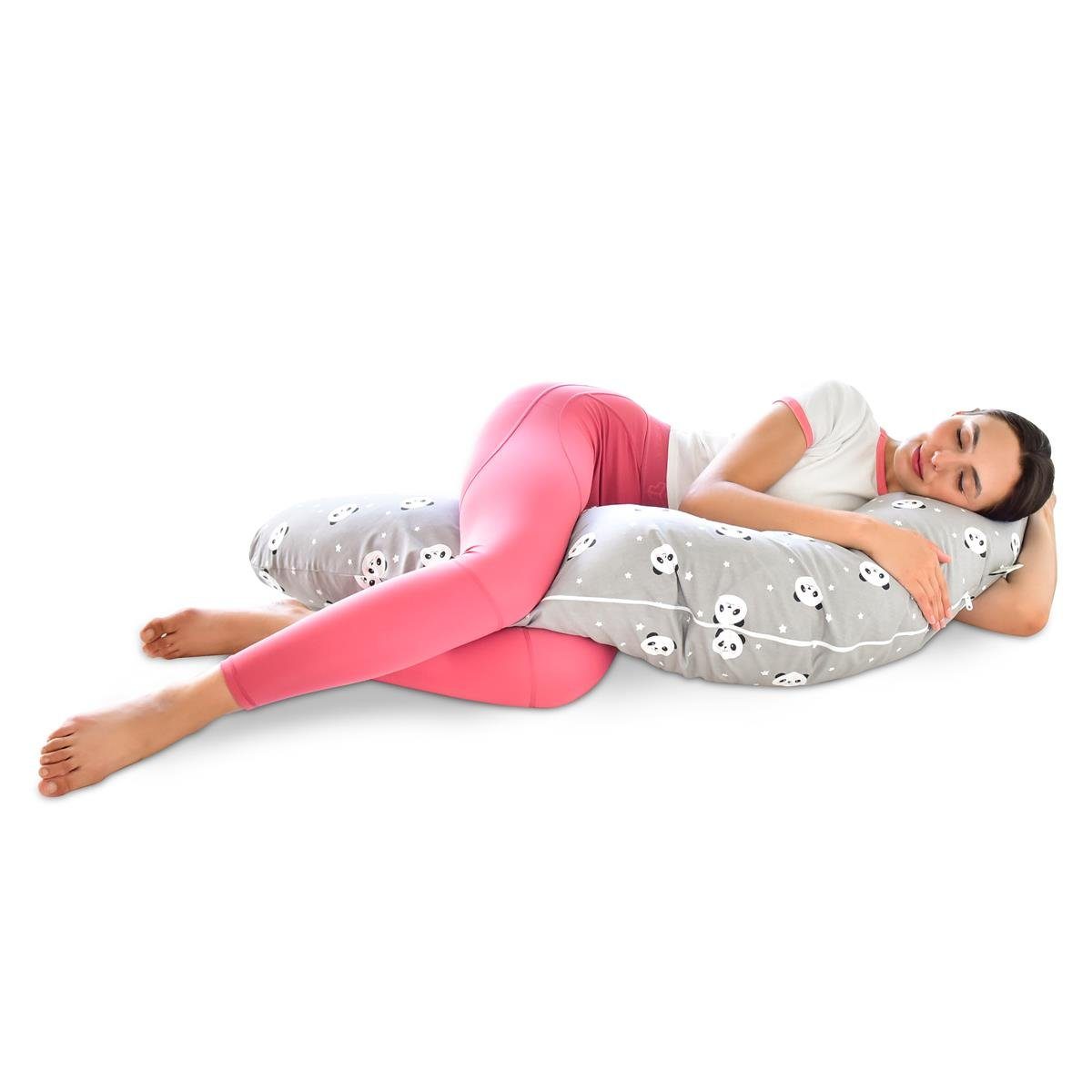 SEI Design Stillkissen Seitenschläferkissen Babynestchen Kuschelnest XXL, Schwangerschaftskissen mit Bezug, Bezug 100% Baumwolle