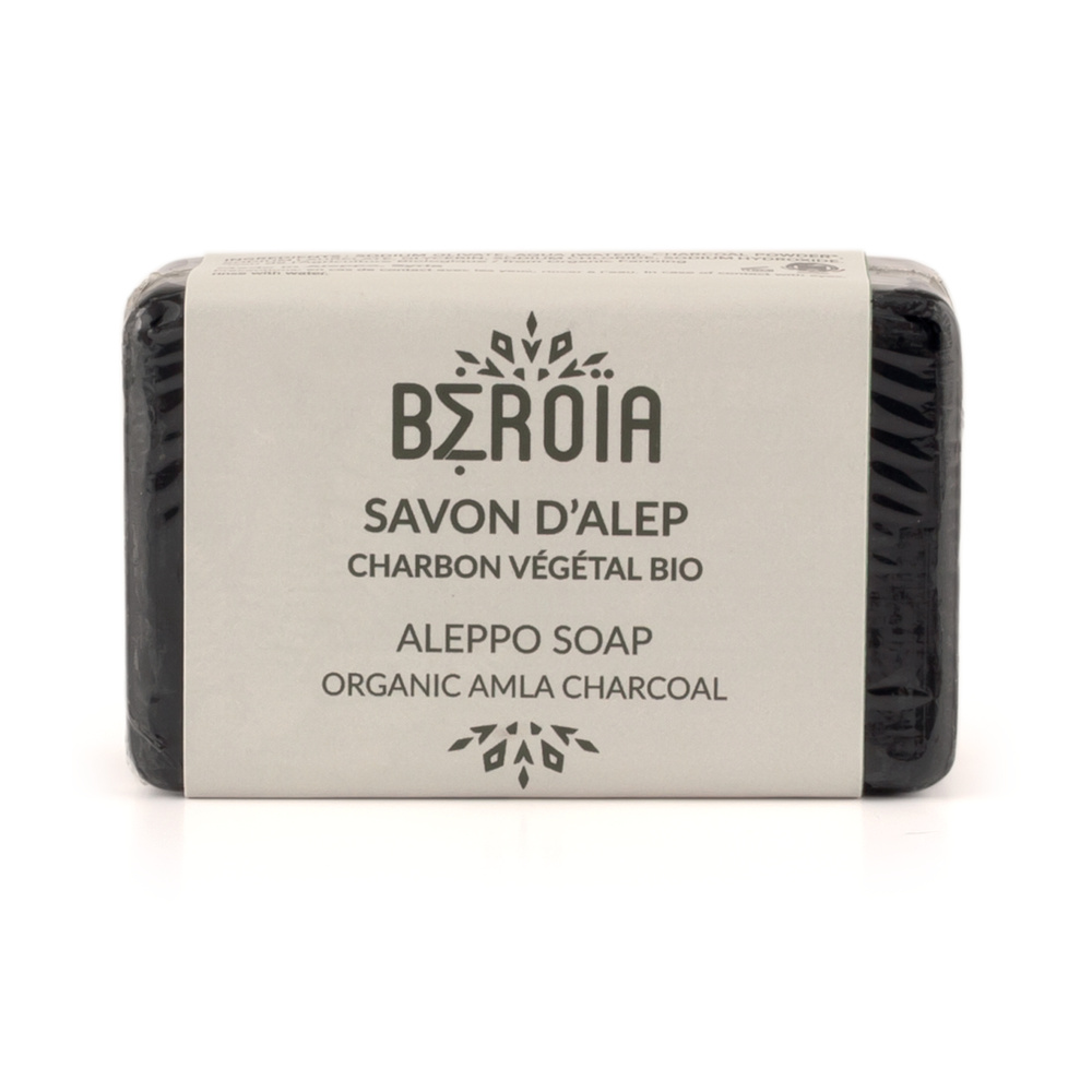 beroia Savon d'Alep au charbon bio 100g Savon solide
