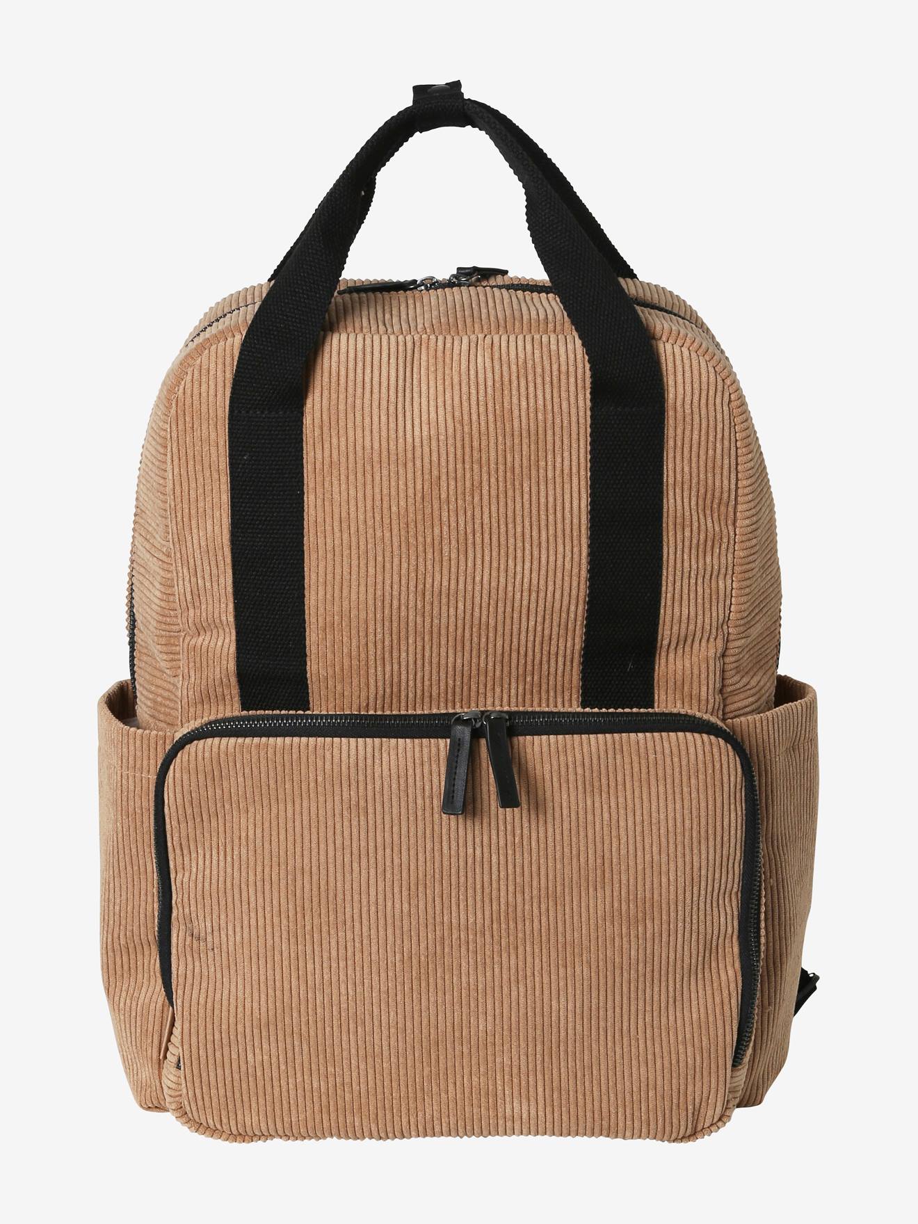 Sac à dos velours côtelé Travel noisette