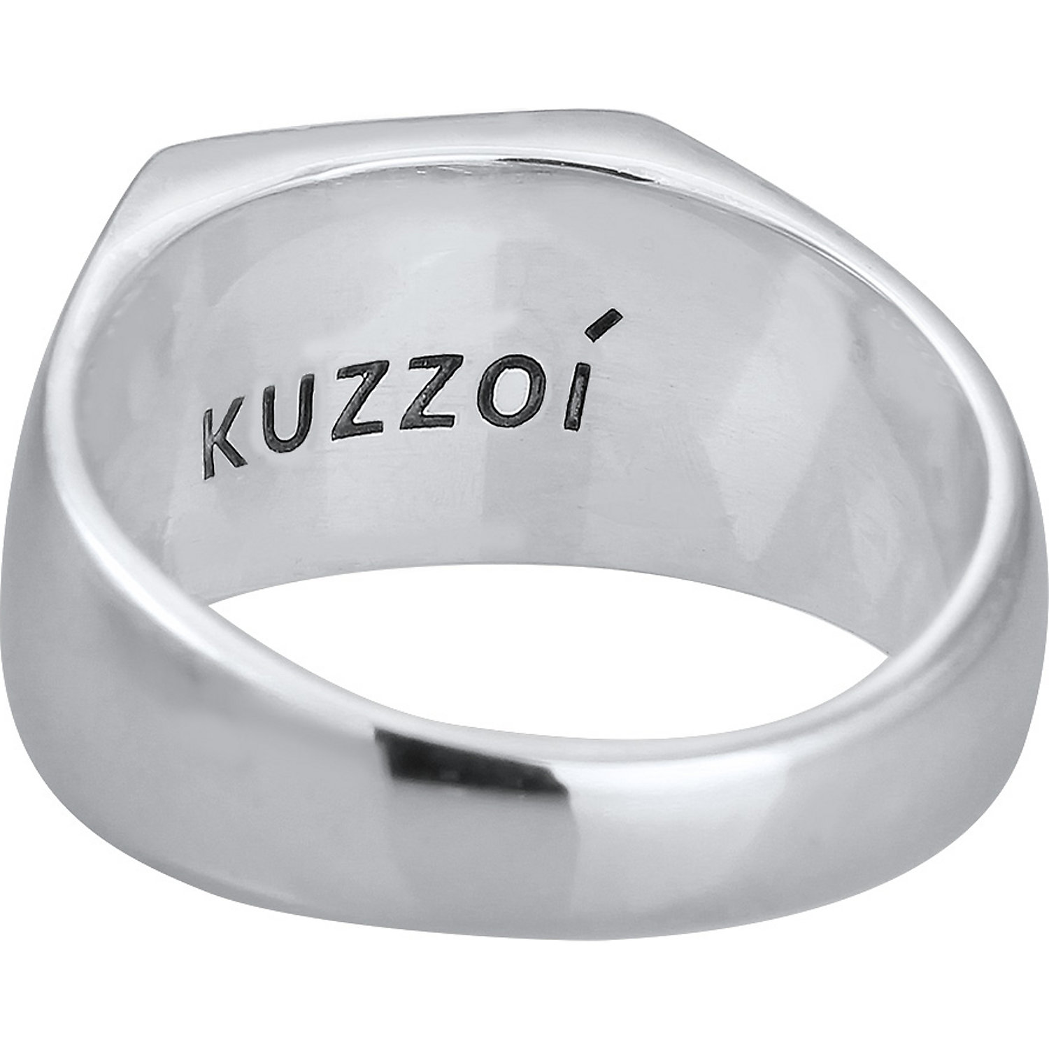 KUZZOI Muški pečat Osnovni logo Crni emajl od 925 sterling srebra