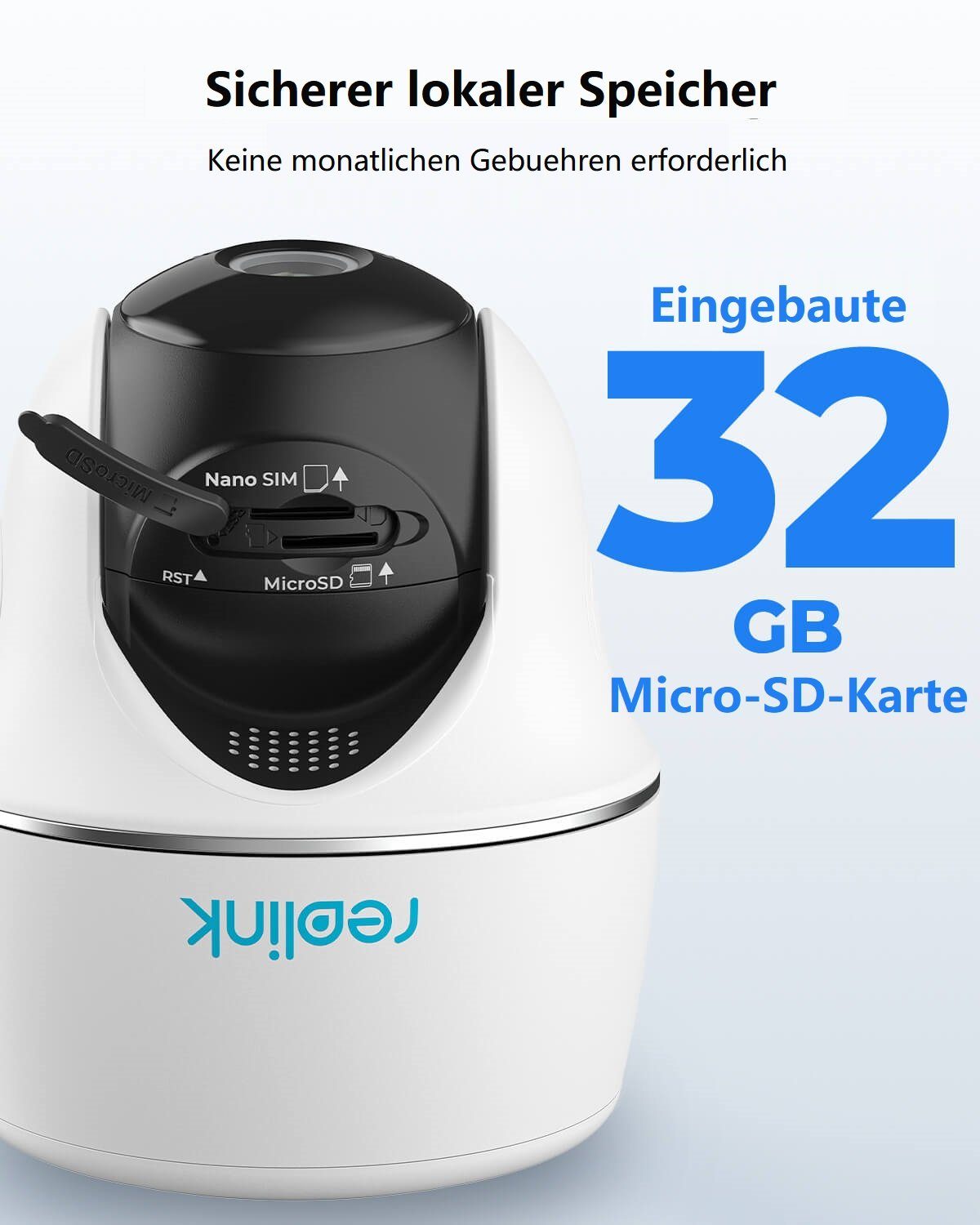 Reolink Go PT Plus+Solarpanel 4MP 3G/4G LTE 355°/140° Schwenkbare PTZ Akku Überwachungskamera (Außenbereich, Wald, Farm, Campingbus, Straße, 1-tlg., mit 32GB SD-Karte, mit SIM-Kartenslot+32GB SD Karte,Intelligenter Erkennung,IR-Nachtsicht)