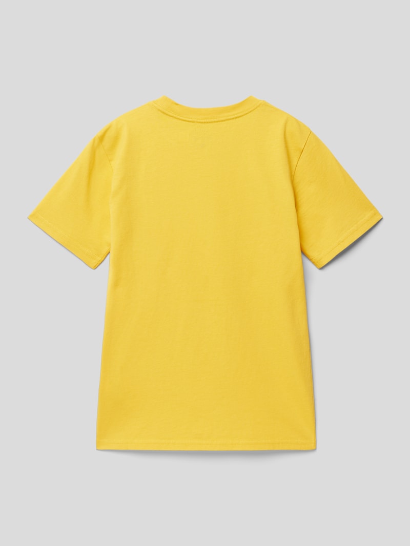 T-Shirt mit Logo-Stitching in gelb