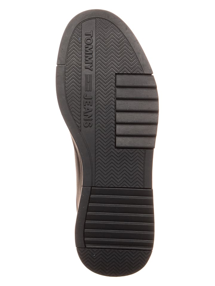 Tommy Hilfiger Shoes Leder-Sneakers in Schwarz günstig kaufen 40