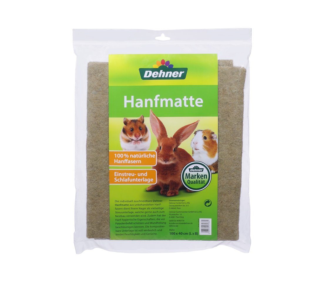 Dehner Kleintierhaus Hanfmatte für Nager, 100 x 40 cm, Nagerteppich aus 100 % Hanffasern