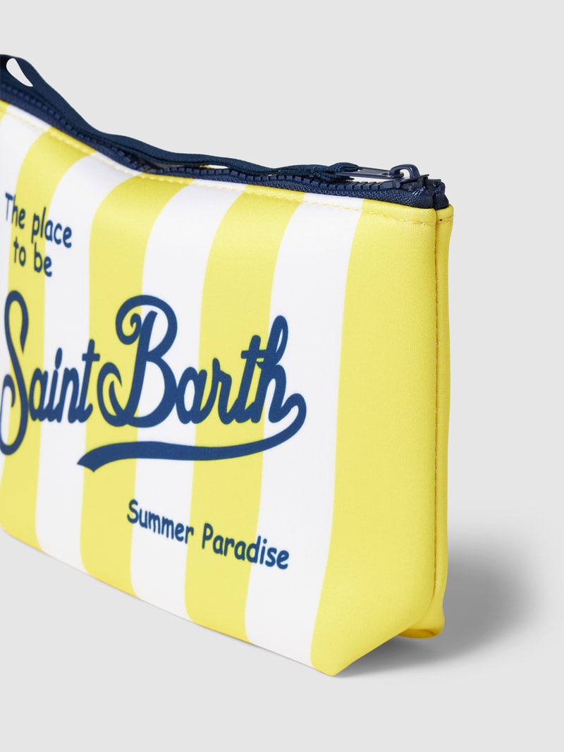 Kulturtasche mit Allover-Muster Modell 'ALINE SPONGE' in gelb