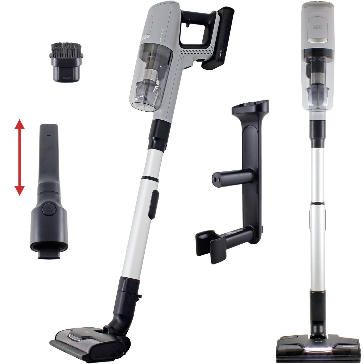 AEG Akku-Hand-und Stielstaubsauger Ultimate 8000 AP81UB25UG, beutellos, selbstreinigende Bürstrolle, LED-Licht, 3 Stufen & Auto-Modus