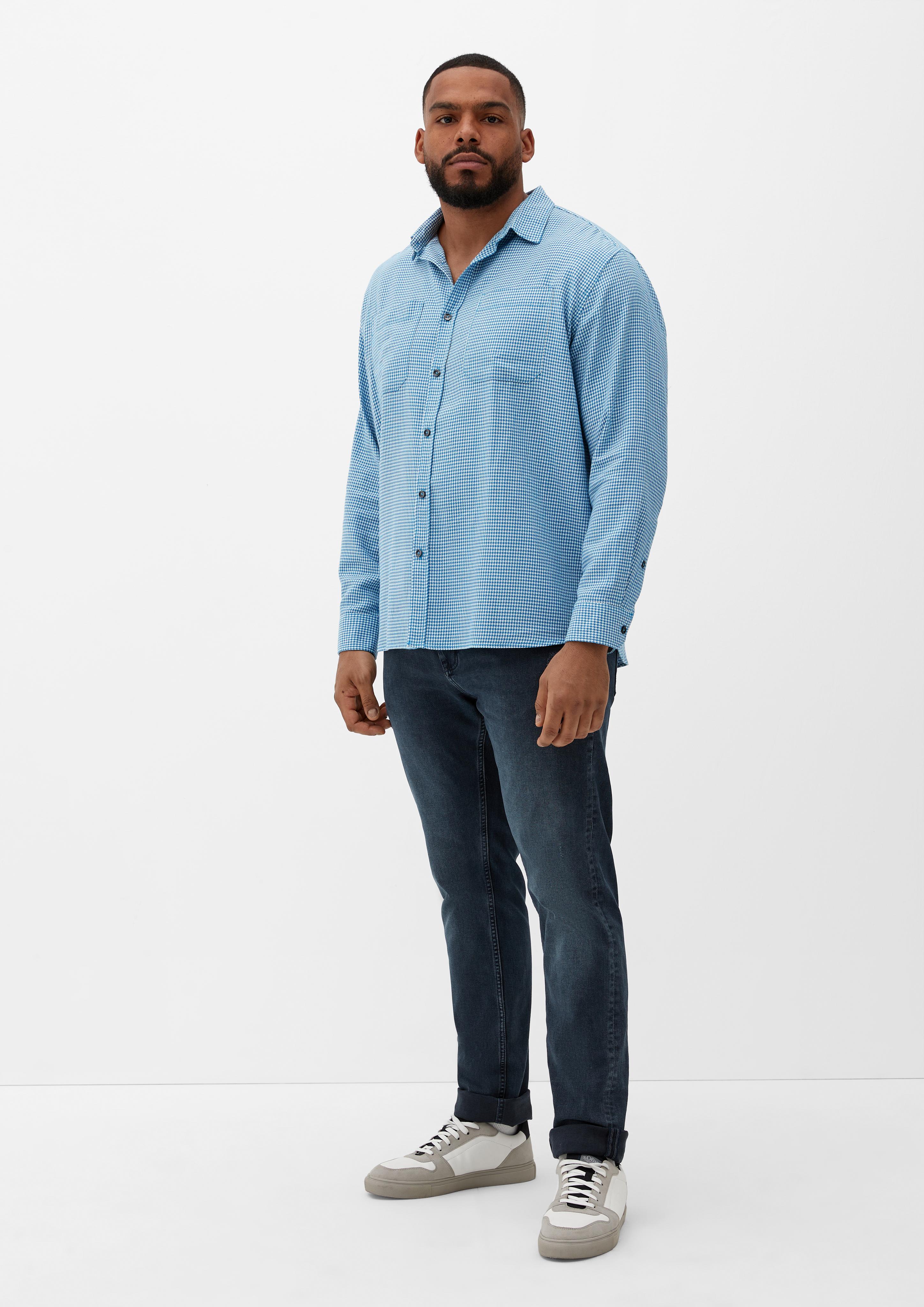 Big Size: Twillhemd mit Hahnentritt-Muster  2128148-62K2
