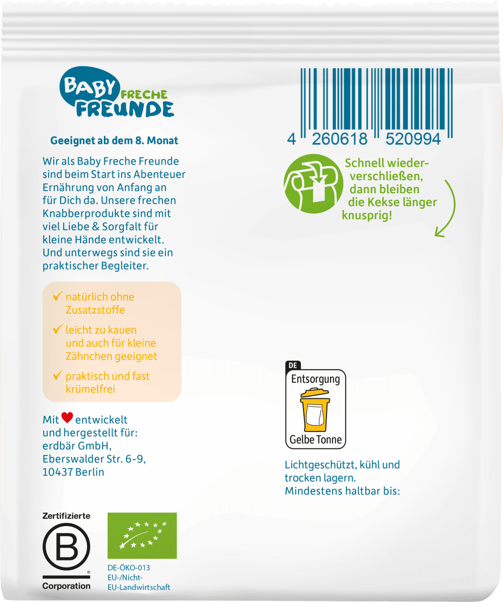 Babykekse Dinkel & Banane, ab dem 8. Monat, 100 g