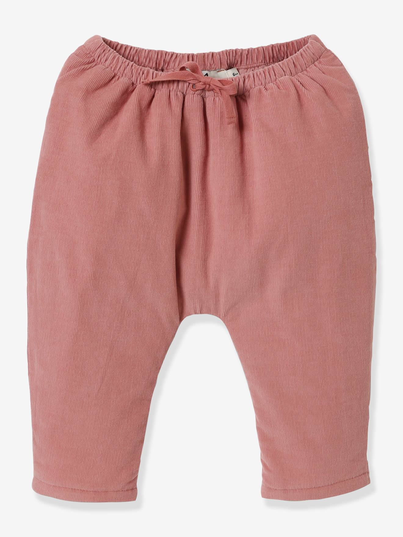 Sarouel bébé en velours CYRILLUS vieux rose