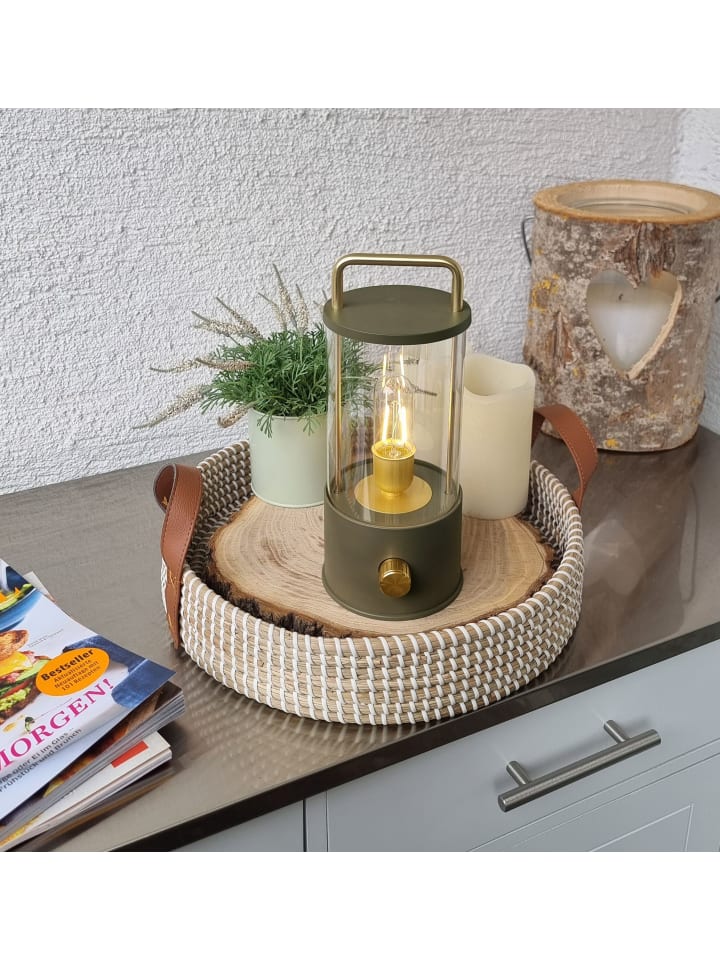 Coen Bakker LED Laterne Lampe dimmbar Warmweiß IP44 Innen & Außen 25x11cm in Taupe günstig kaufen onesize