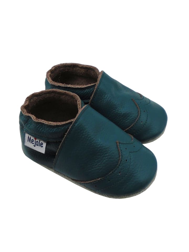 Yalion Leder-Krabbelschuhe in Türkis günstig kaufen