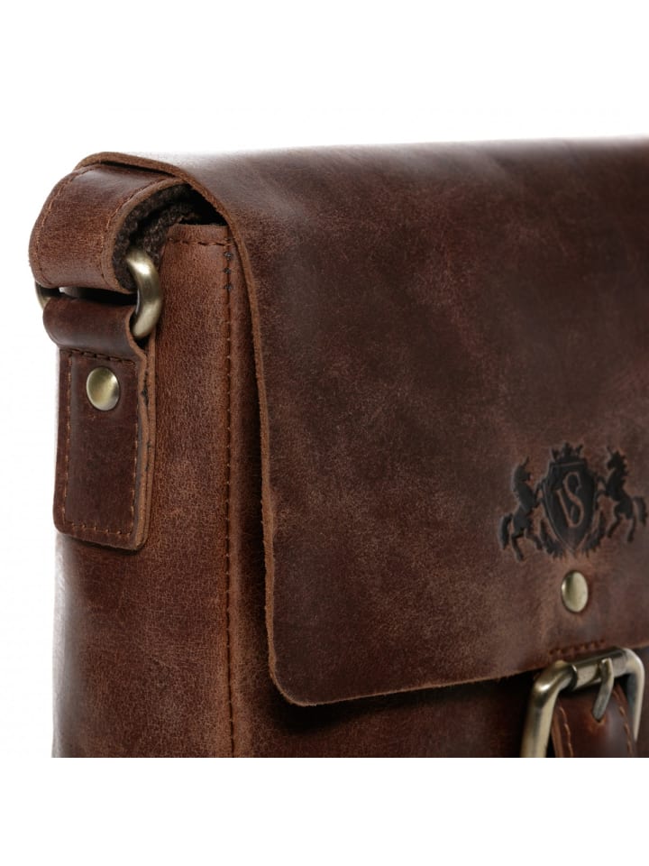 SID & VAIN Leder-Umhängetasche ORLANDO Umhängetasche Cross-Body Bag echt Leder in braun günstig kaufen onesize