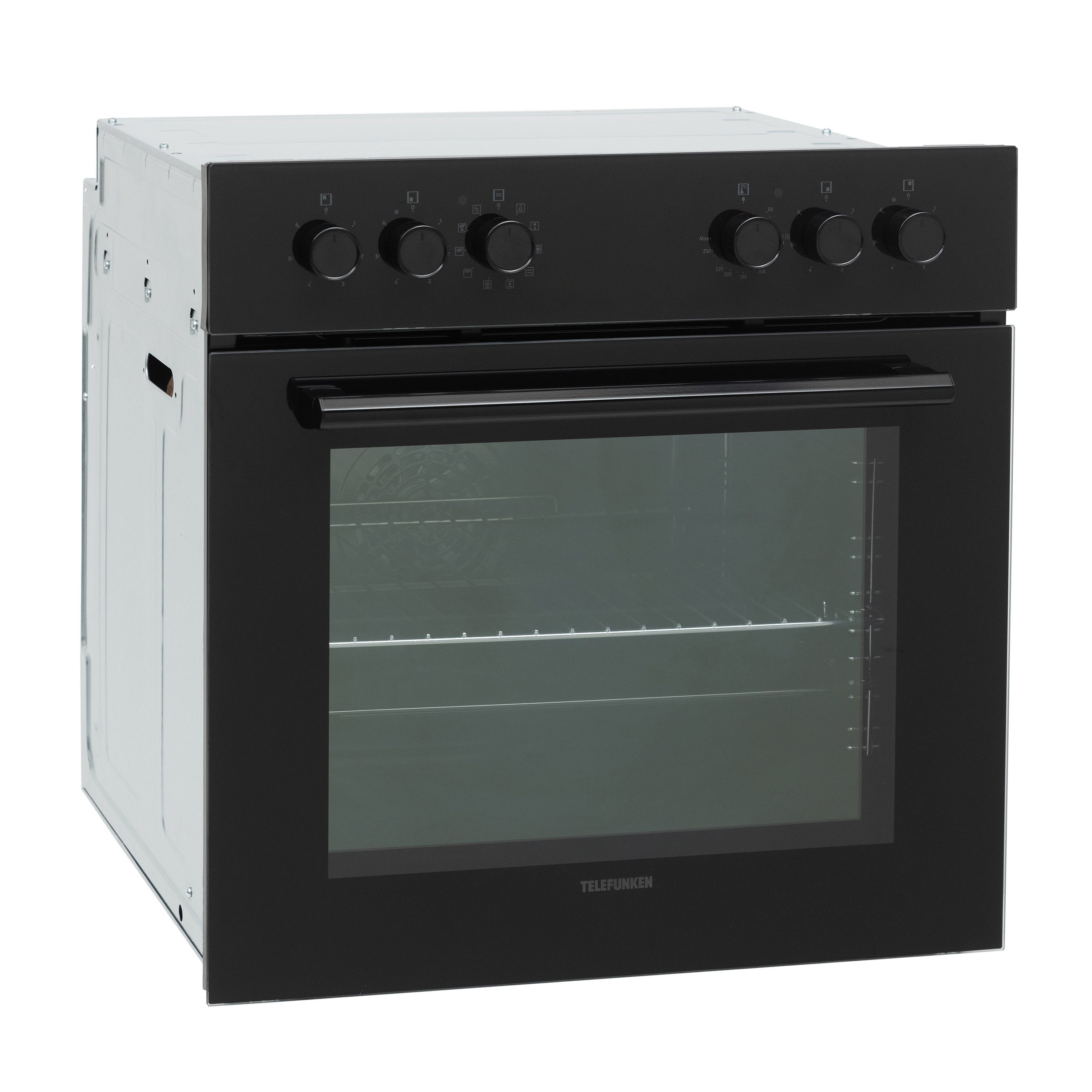 Telefunken Elektro-Herd-Set ECHS65A-B, VapClean, Einbauherdset, 65 L, Backofen & Glaskeramik-Kochfeld, Hot Air Shield