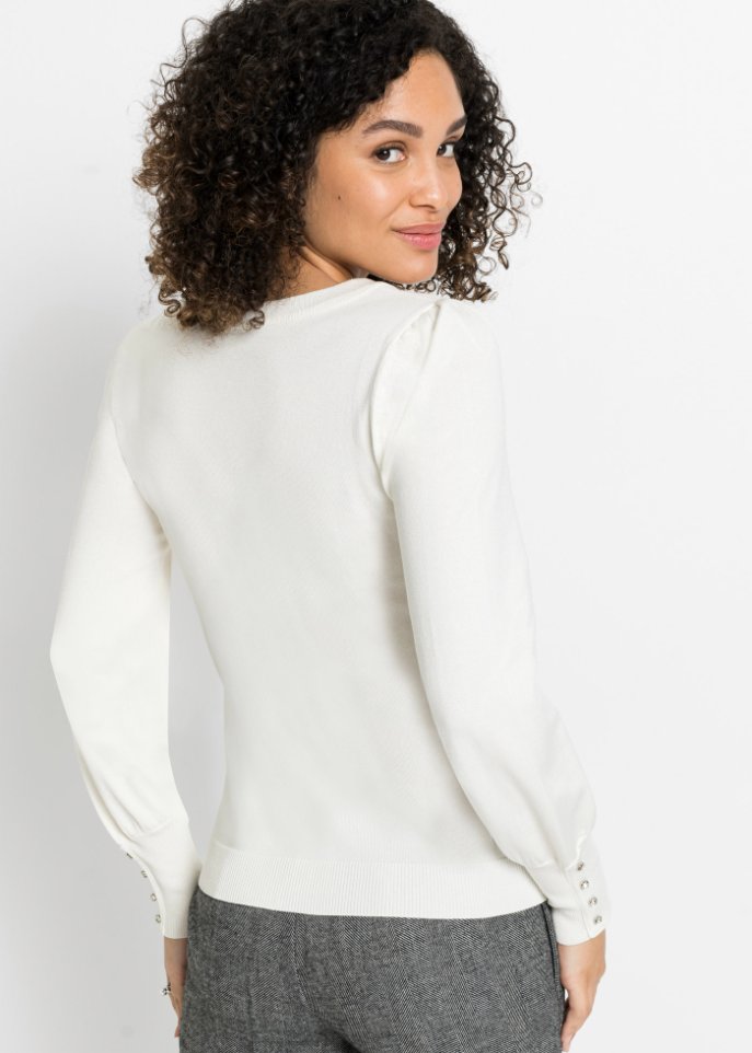 Pullover mit Schmuckknöpfen