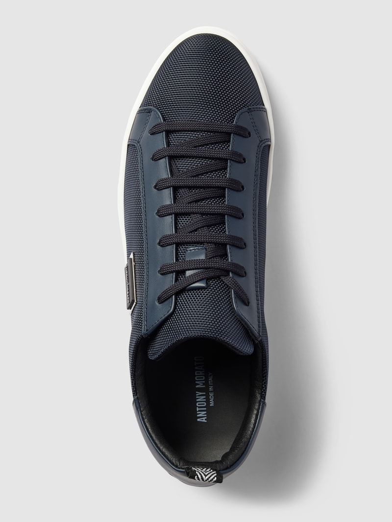 Sneaker mit Logo-Detail Modell 'New Metal' in marineblau