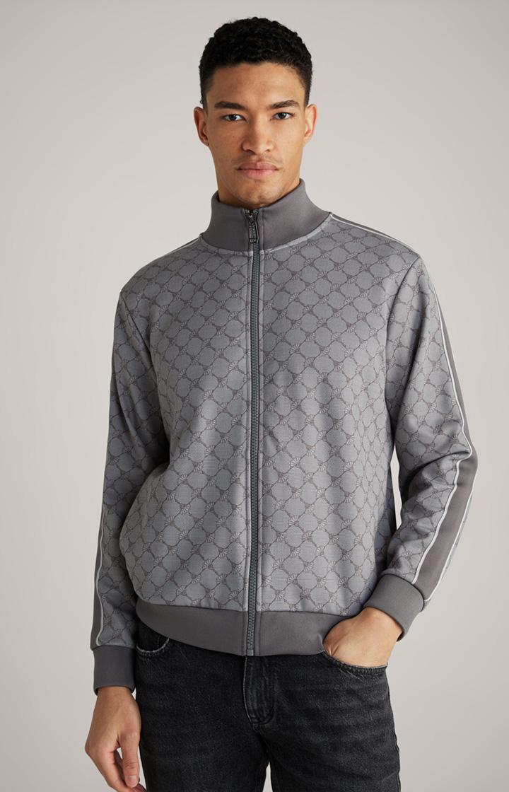 Cornflower-Sweatjacke Tayfun in Grau gemustert