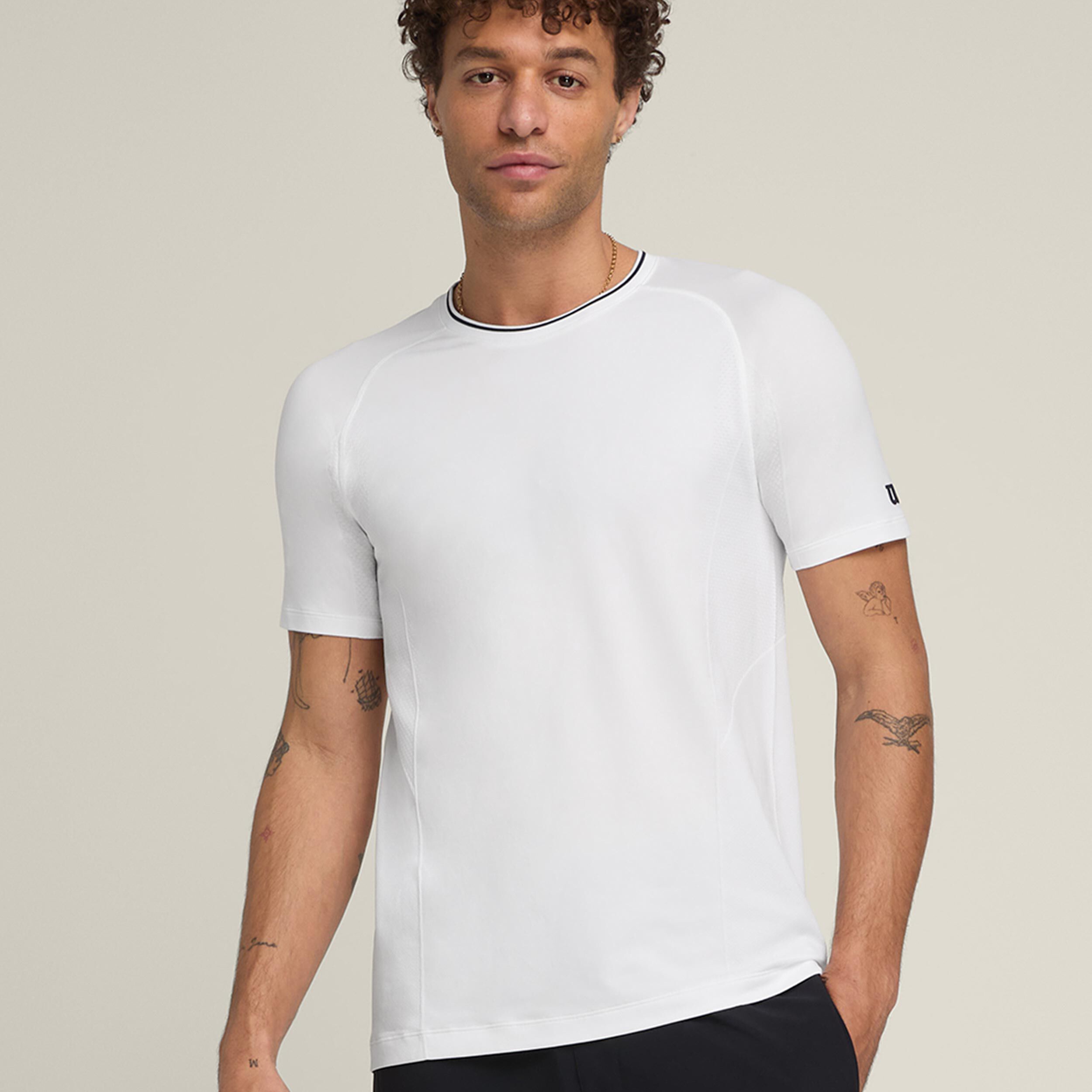 Team Players Seamless Crew T-Shirt Herren - Weiß