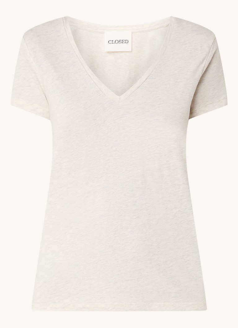 Camiseta CLOSED com estampa mesclada e decote em V