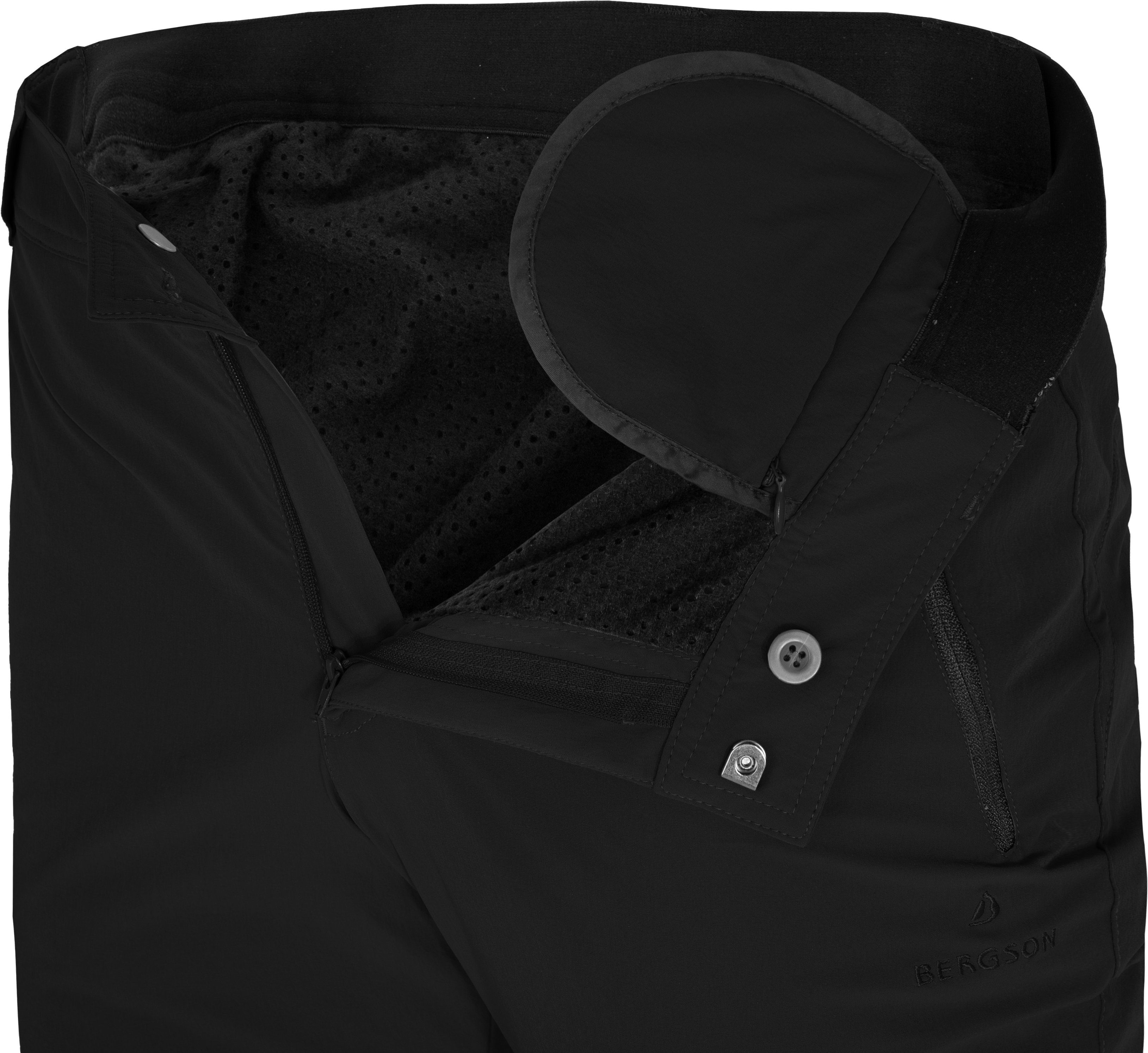 Bergson Outdoorhose RITAMÄKI COMFORT Damen Winter-Wanderhose, warm gefüttert, elastisch, Kurzgrößen, schwarz